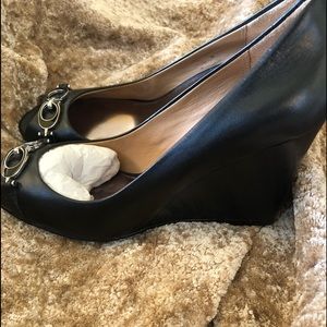 Coach - Black/ Silver wedges shoes